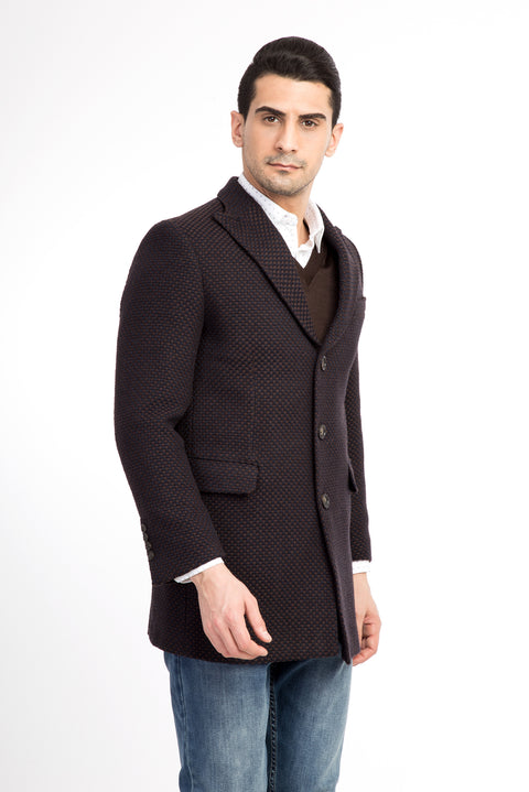 Kahve Mono Yaka Palto