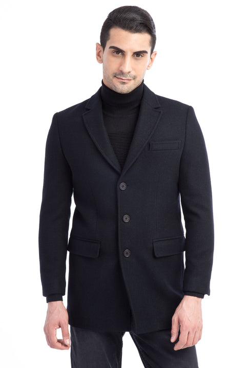 Black Wool Cashmere Coat