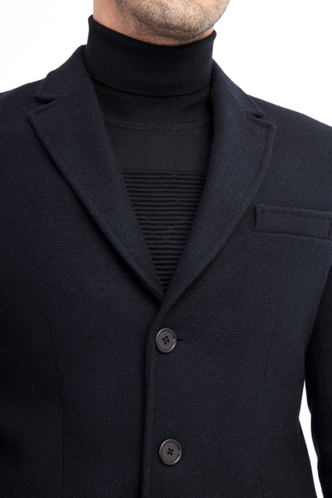 Black Wool Cashmere Coat