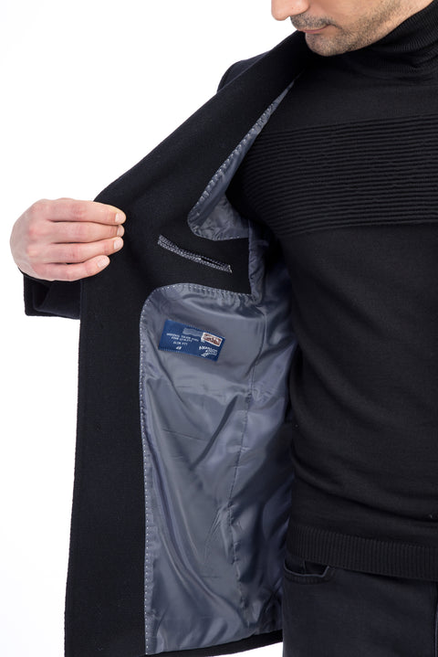 Black Wool Cashmere Coat