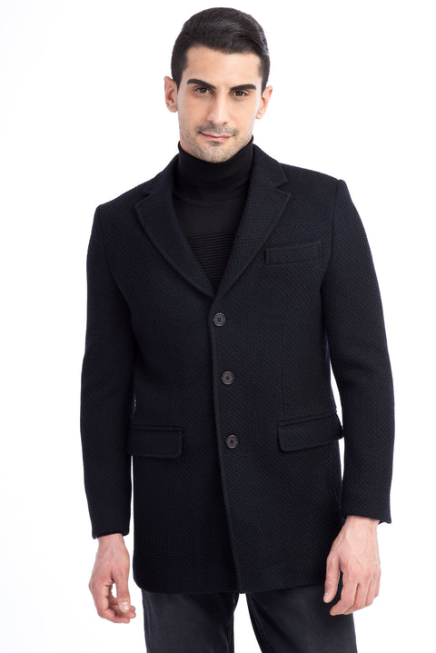 Black Wool Cashmere Coat