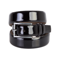 Siyah İnce Rugan Kemer