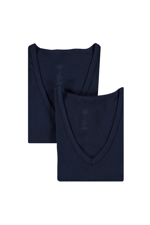 Navy Blue 2-Piece V-Neck Cotton Tank Top Set