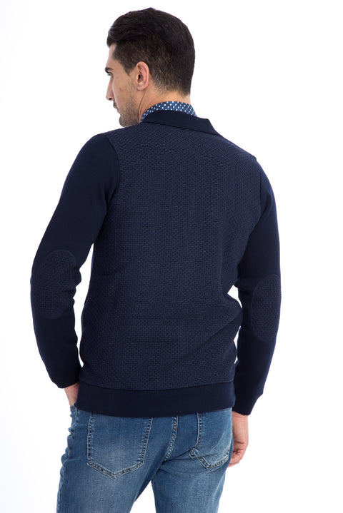 Navy Blue Wool Cardigan