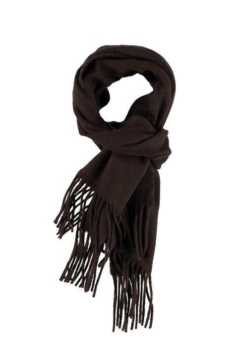 Kahve Desenli Mix Yün Atkı