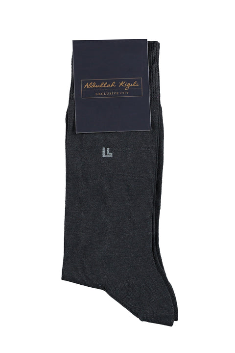 Anthracite Plain Mercerized Socks