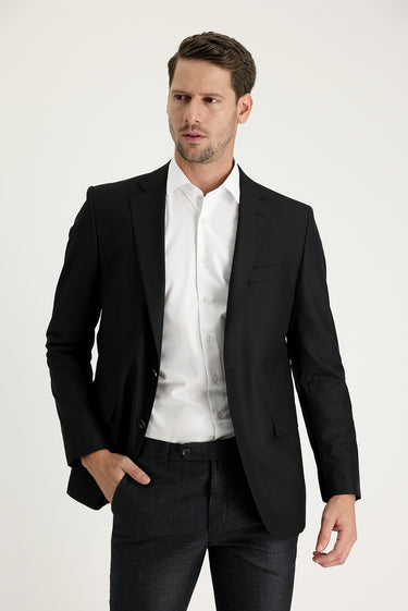 Siyah Relaxed Fit Rahat Kesim Blazer Ceket