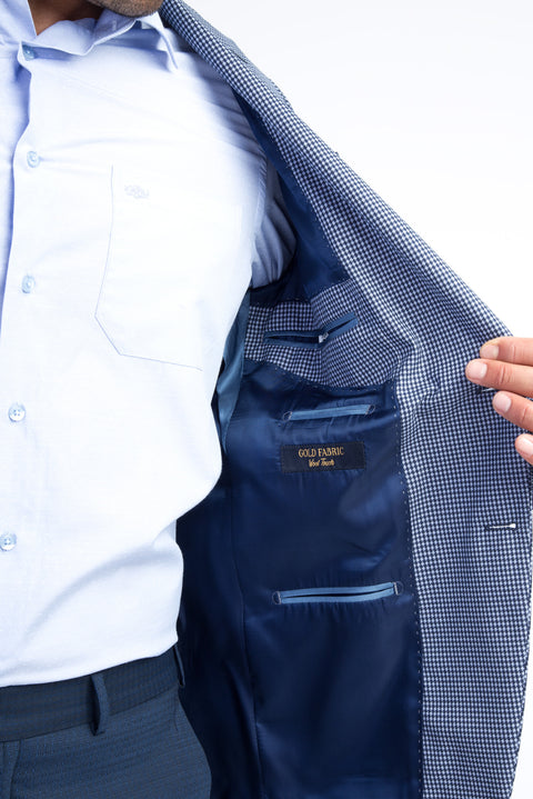 Açık Mavi 7 Drop Slim Fit Dar Kesim Ceket