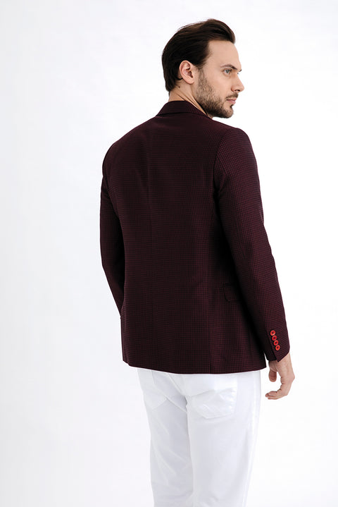 Burgundy 4-Drop Relaxed Fit Bamboo Jacket