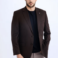 Dark Brown 6 Drop Regular Fit Standard Cut Bamboo Jacket