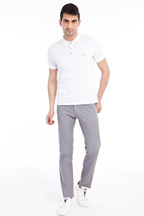 Light Gray Relaxed Fit Stretch Canvas / Chino Trousers
