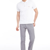 Açık Gri 7 Drop Slim Fit Dar Kesim Likralı Kanvas / Chino Pantolon