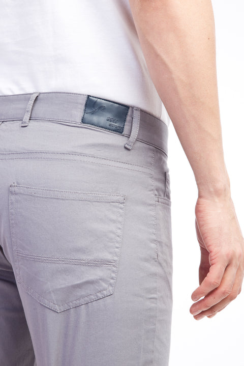 Light Gray Relaxed Fit Stretch Canvas / Chino Trousers