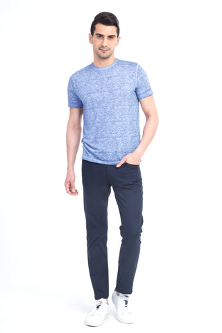  Lacivert 7 Drop Slim Fit Dar Kesim Likralı Kanvas / Chino Pantolon