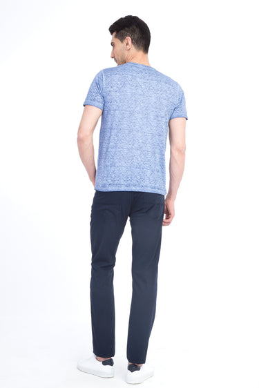 Lacivert Slim Fit Dar Kesim Likralı Kanvas / Chino Pantolon