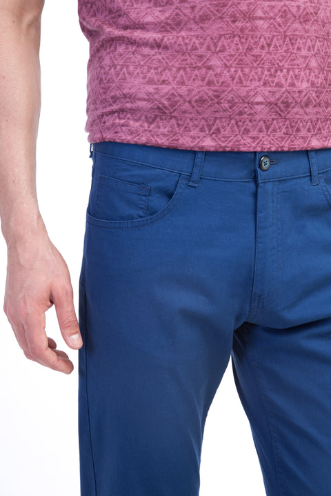 Açık Mavi Relaxed Fit Rahat Kesim Likralı Kanvas / Chino Pantolon