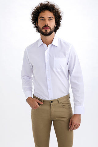  Açık Kahve - Camel 6 Drop Regular Fit Standart Kesim Likralı Kanvas / Chino Pantolon