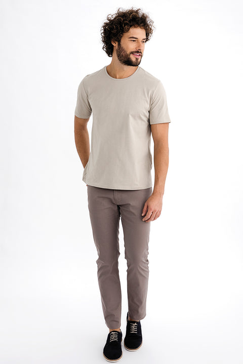 Mink Relaxed Fit Stretch Canvas / Chino Trousers
