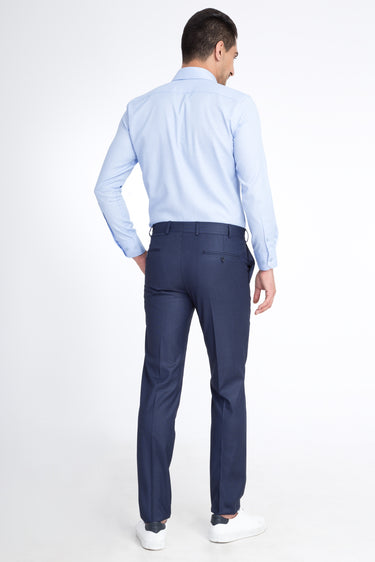 Mavi Slim Fit Dar Kesim Kuşgözü Klasik Kumaş Pantolon