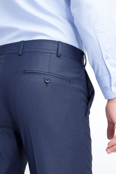 Mavi Slim Fit Dar Kesim Kuşgözü Klasik Kumaş Pantolon