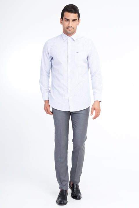 Orta Füme 7 Drop Slim Fit Dar Kesim Yünlü Klasik Kumaş Pantolon