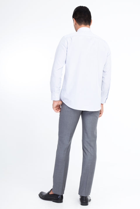 Orta Füme 7 Drop Slim Fit Dar Kesim Yünlü Klasik Kumaş Pantolon