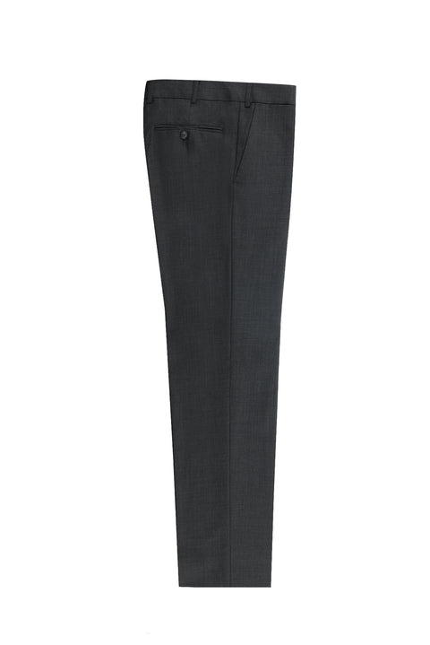 Anthracite 7 Drop Slim Fit Narrow Cut Classic Wool Fabric Trousers