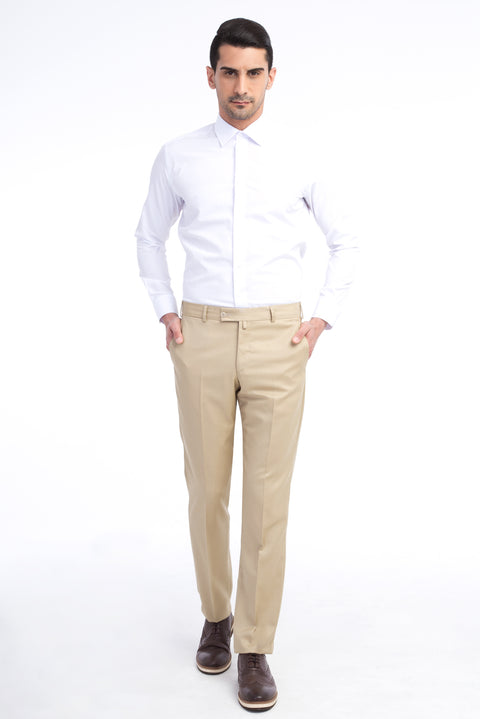 Kum 6 Drop Regular Fit Standart Kesim Yünlü Klasik Kumaş Pantolon