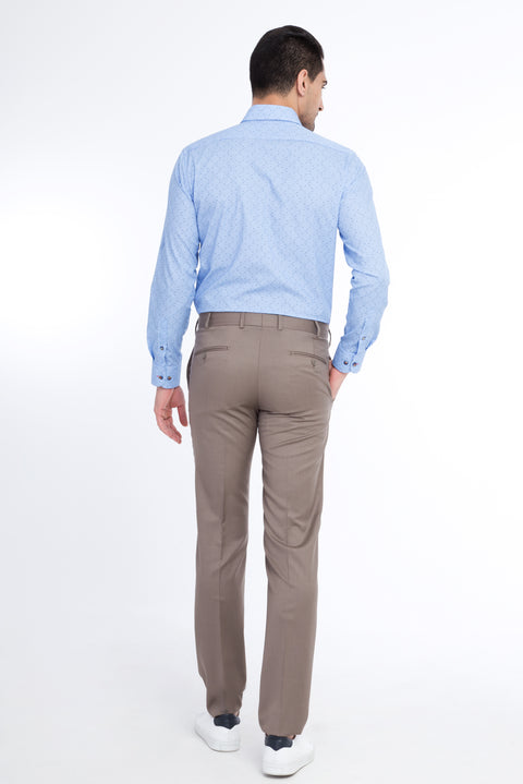 Mink 7 Drop Slim Fit Narrow Cut Classic Wool Fabric Trousers