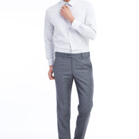 Açık Gri Ekose Klasik Kumaş Pantolon