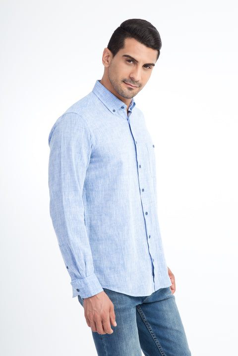 Mavi Uzun Kol Regular Fit Spor Gömlek