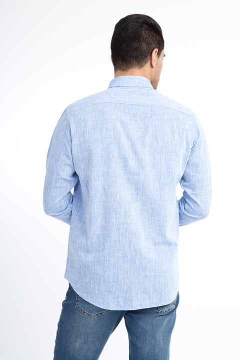 Mavi Uzun Kol Regular Fit Spor Gömlek