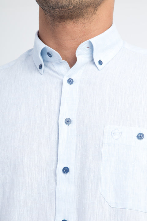 Açık Mavi Uzun Kol Regular Fit Spor Gömlek