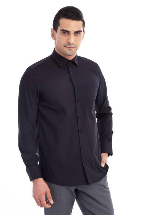 Siyah Uzun Kol Klasik Gömlek