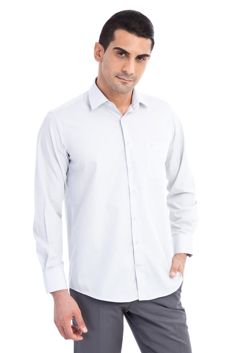 Açık Gri Uzun Kol Klasik Gömlek