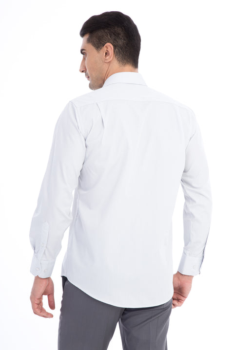 Açık Gri Uzun Kol Klasik Gömlek