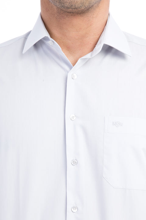 Açık Gri Uzun Kol Klasik Gömlek