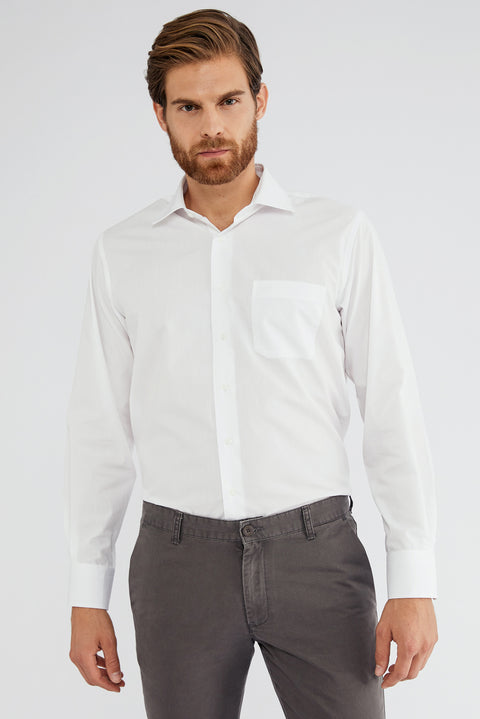 Beyaz Uzun Kol Klasik Gömlek