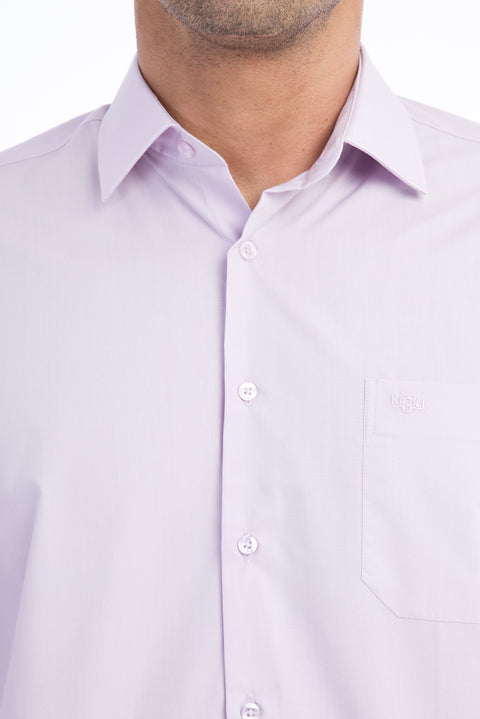 Lila Uzun Kol Klasik Gömlek