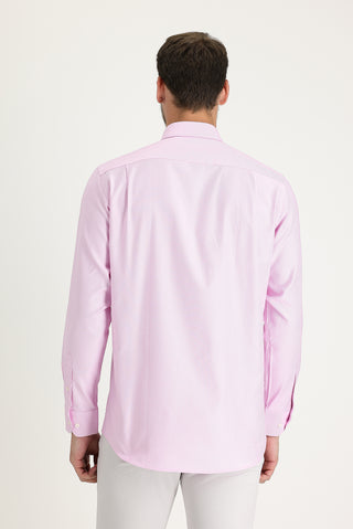  Pembe Uzun Kol Regular Fit Oxford Pamuk Gömlek