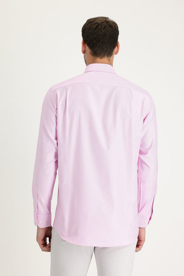 Pembe Uzun Kol Regular Fit Oxford Pamuk Gömlek