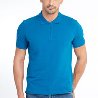 Petrol Polo Yaka Regular Fit Pamuk Tişört