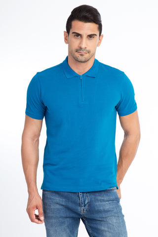  Petrol Polo Yaka Regular Fit Pamuk Tişört