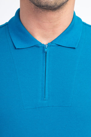  Petrol Polo Yaka Regular Fit Pamuk Tişört