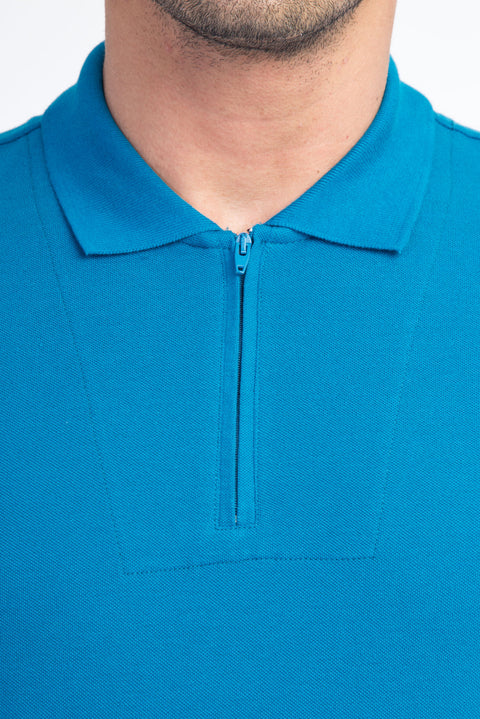 Petrol Polo Yaka Regular Fit Pamuk Tişört