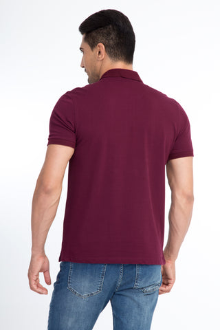  Kırmızı Polo Yaka Regular Fit Pamuk Tişört