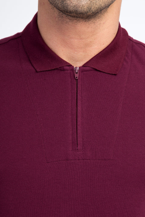 Kırmızı Polo Yaka Regular Fit Pamuk Tişört