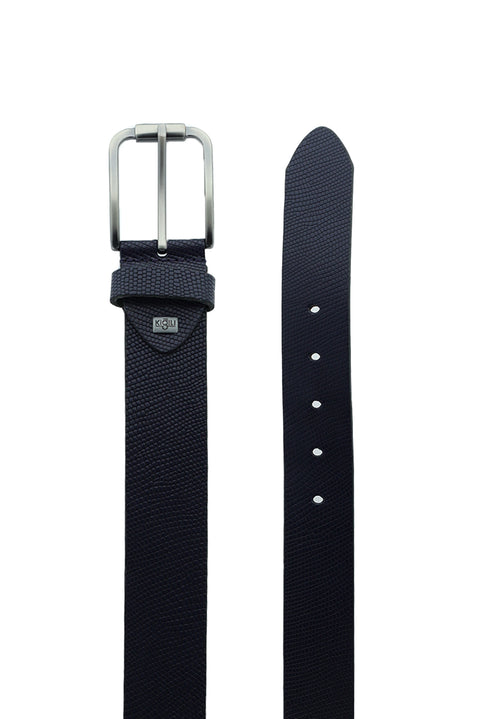 Navy Blue Sporty Patterned Belt