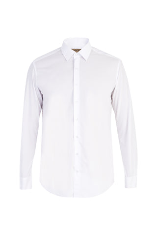  Beyaz Uzun Kol Kolay Ütülenir Slim Fit Dar Kesim Pamuk Gömlek