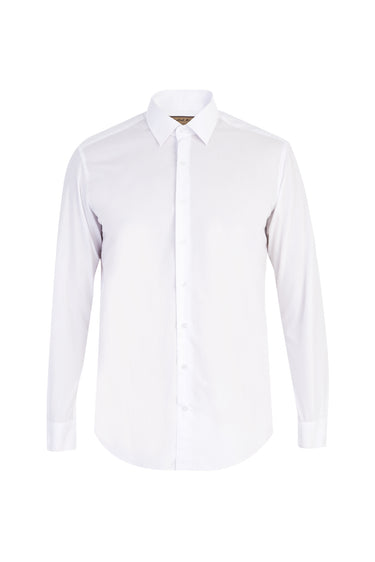  Beyaz Uzun Kol Kolay Ütülenir Slim Fit Dar Kesim Pamuk Gömlek